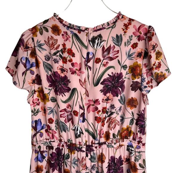 J. Crew Faye Dress  A-line Midi in Blush with Floral Print Women's Medium - Picture 9 of 15